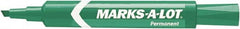 Marks-A-Lot - Green Permanent Marker - Chisel Tip, AP Nontoxic Ink - Makers Industrial Supply