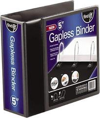 Find-It - 1,050 Sheet Capacity, 11 x 8-1/2", View Ring Binder - Vinyl, Black - Makers Industrial Supply