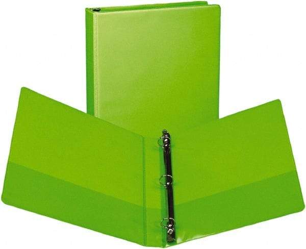 Samsill - 225 Sheet Capacity, 11 x 8-1/2", View Ring Binder - Vinyl Covered Chipboard, Lime - Makers Industrial Supply