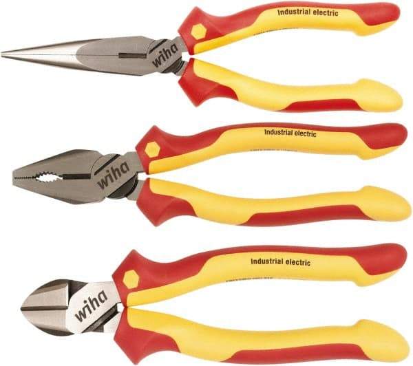 Wiha - 3 Piece Insulated Pliers & Cutters - Comes in Vinyl Pouch - Makers Industrial Supply