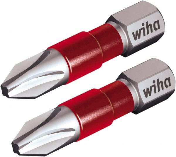 Wiha - #2 Phillips Screwdriver Bit - 1/4" Hex Drive, 1-9/64" OAL - Makers Industrial Supply