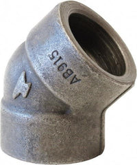 Made in USA - Size 4", Class 3,000, Steel Black Pipe 45° Elbow - 3,000 psi, Socket Weld End Connection - Makers Industrial Supply