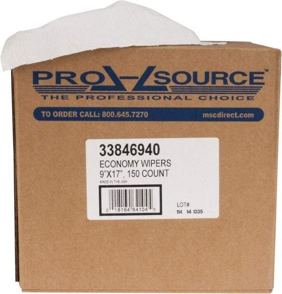 PRO-SOURCE - Dry General Purpose Wipes - Pop-Up, 17" x 9" Sheet Size, White - Makers Industrial Supply