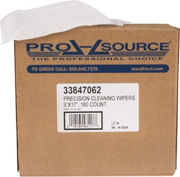 PRO-SOURCE - Dry Shop Towel/Industrial Wipes - Pop-Up, 17" x 9" Sheet Size, White - Makers Industrial Supply