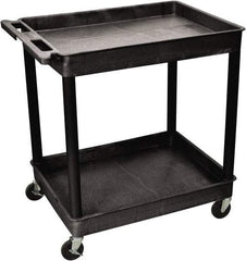 Luxor - 300 Lb Capacity, 24" Wide x 32" Long x 37" High Shelf Cart - 2 Shelf, Plastic - Makers Industrial Supply