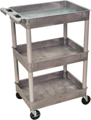 Luxor - 300 Lb Capacity, 24" Wide x 18" Long x 38" High Shelf Cart - 3 Shelf, Plastic - Makers Industrial Supply