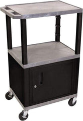 Luxor - 300 Lb Capacity, 24" Wide x 18" Long x 42" High Standard Utility Cart - 3 Shelf, Plastic - Makers Industrial Supply