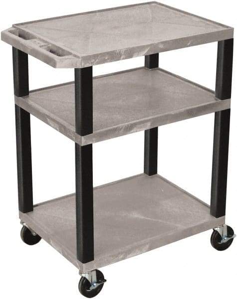 Luxor - 300 Lb Capacity, 24" Wide x 18" Long x 34" High Standard Utility Cart - 3 Shelf, Plastic - Makers Industrial Supply