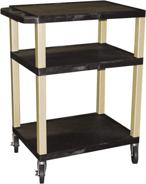 Luxor - 300 Lb Capacity, 24" Wide x 18" Long x 34" High Standard Utility Cart - 3 Shelf, Plastic - Makers Industrial Supply