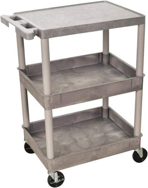 Luxor - 300 Lb Capacity, 24" Wide x 18" Long x 36" High Shelf Cart - 3 Shelf, Plastic - Makers Industrial Supply