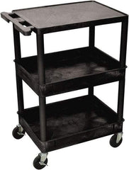 Luxor - 300 Lb Capacity, 24" Wide x 18" Long x 36" High Shelf Cart - 3 Shelf, Plastic - Makers Industrial Supply