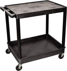 Luxor - 300 Lb Capacity, 24" Wide x 32" Long x 35" High Shelf Cart - 2 Shelf, Plastic - Makers Industrial Supply