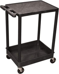 Luxor - 300 Lb Capacity, 24" Wide x 18" Long x 35" High Shelf Cart - 2 Shelf, Plastic - Makers Industrial Supply