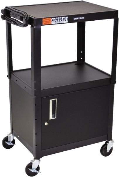 Luxor - 300 Lb Capacity, 24" Wide x 18" Long x 42" High Standard Utility Cart - 3 Shelf, Steel - Makers Industrial Supply