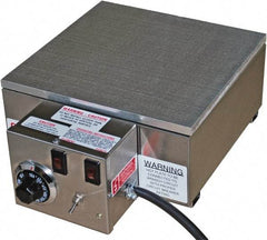 Valad Electric Heating - 12" Long x 12 Wide x 6" High, 110/120 Volt Hot Plate - 100 to 550°F, 1 Burner, Aluminum Plate, 1500 Watt, 13.6 Amps, 304 Stainless Steel Base - Makers Industrial Supply