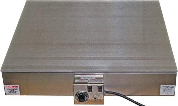 Valad Electric Heating - 36" Long x 27 Wide x 7" High, 220 Volt Hot Plate - 100 to 550°F, 1 Burner, Aluminum Plate, 4000 Watt, 18.2 Amps, 304 Stainless Steel Base - Makers Industrial Supply