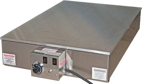 Valad Electric Heating - 36" Long x 24 Wide x 7" High, 220 Volt Hot Plate - 100 to 550°F, 1 Burner, Aluminum Plate, 4000 Watt, 11.4 Amps, 304 Stainless Steel Base - Makers Industrial Supply