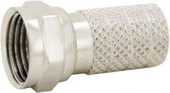 Ideal - Straight, F Type Twist On Coaxial Connector - Compatible with RG6, Brass Contact, Brass Body - Makers Industrial Supply