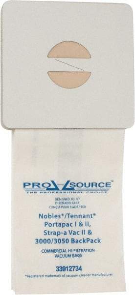 PRO-SOURCE - Meltblown Polypropylene & Paper Vacuum Bag - For Nobles Portapac I & II / Nobles Strap-A-Vac II/Tennant 3000/3050 Backpacks - Makers Industrial Supply