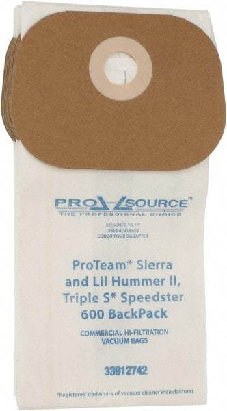 PRO-SOURCE - Meltblown Polypropylene & Paper Vacuum Bag - For ProTeam Sierra & Lil Hummer II (Open top bag), Triple S Speedster 600 Backpack - Makers Industrial Supply