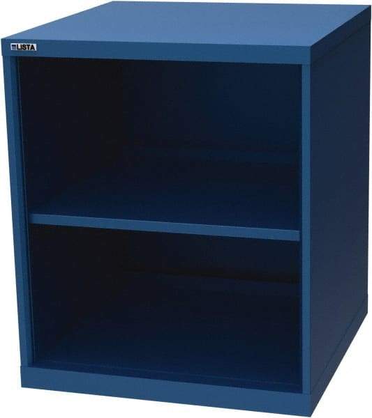 LISTA - 2 Shelf, 33-1/2" High x 28" Wide Bookcase - 28-1/2" Deep, Steel, Blue - Makers Industrial Supply