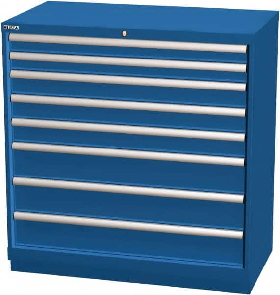 LISTA - 8 Drawer, Modular Storage Cabinet - Steel, 40-1/4" Wide x 22-1/2" Deep x 41-3/4" High, Blue - Makers Industrial Supply