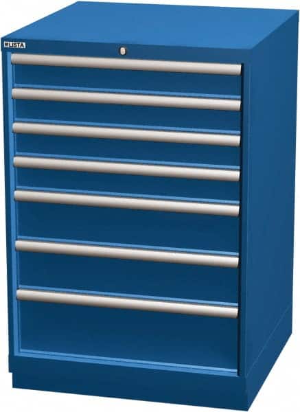 LISTA - 7 Drawer, Modular Storage Cabinet - Steel, 28-1/4" Wide x 28-1/2" Deep x 41-3/4" High, Blue - Makers Industrial Supply