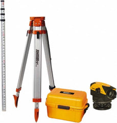 Johnson Level & Tool - 26x Magnification, 2.62 to 350 Ft. Measuring Range, Automatic Optical Level Kit - Accuracy 1/16 Inch at 200 Ft., Kit Includes Tripod, 13 Grade Rod, Hard Shell Carrying Case - Makers Industrial Supply