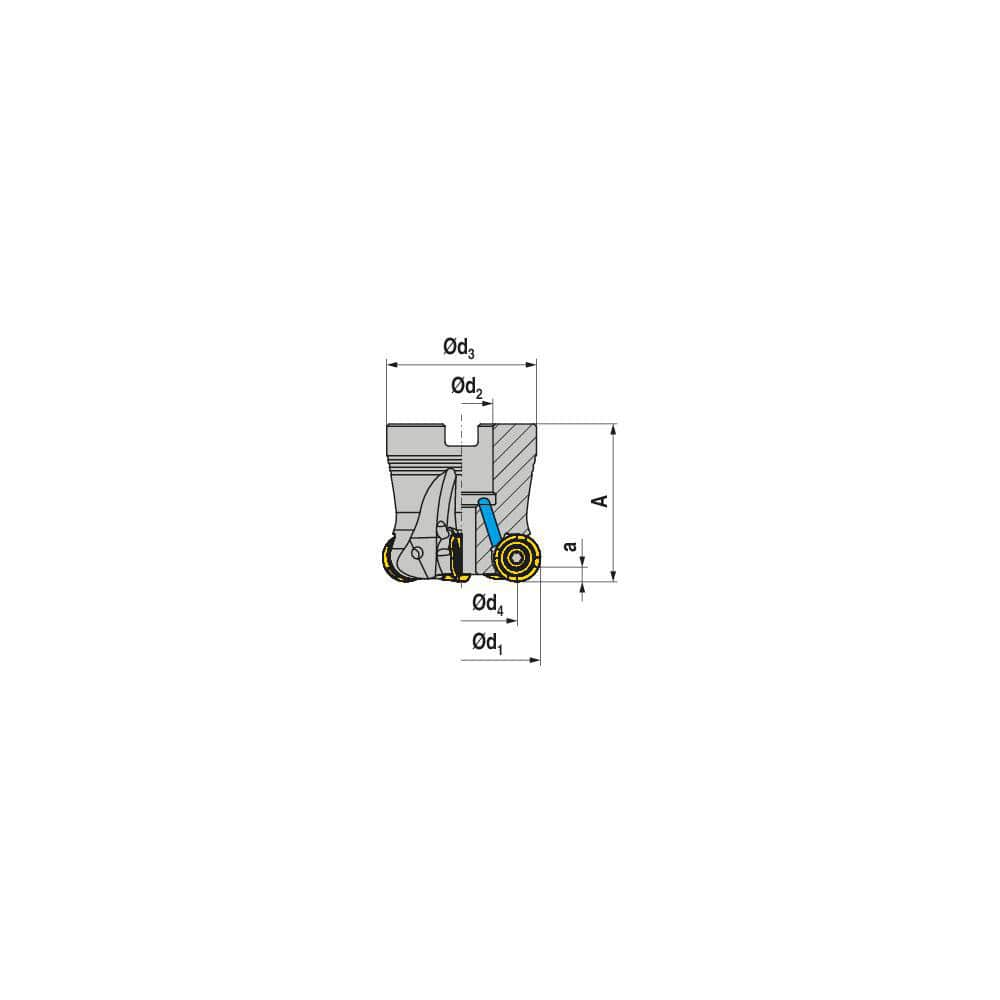 Indexable Copy Face Mills; Maximum Depth Of Cut: 2.50 mm; Compatible Insert Size Code: RNHU 1004..; Arbor Hole Diameter (mm): 22.00; Maximum Ramping Angle: 0  ™; Overall Height (mm): 40.00 mm; Series: A252-10; Number of Cutter Inserts: 7; Cutter Style: A2