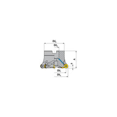 Indexable Copy Face Mills; Maximum Depth Of Cut: 6.00 mm; Compatible Insert Size Code: RP.X 1204..; Arbor Hole Diameter (mm): 22.00; Maximum Ramping Angle: 1.9  ™; Overall Height (mm): 40.00 mm; Series: A251-12; Number of Cutter Inserts: 6; Cutter Style: