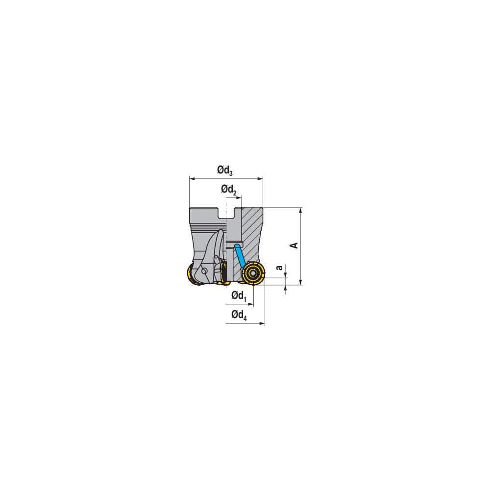 Indexable Copy Face Mills; Maximum Depth Of Cut: 2.50 mm; Compatible Insert Size Code: RNHU 1004..; Arbor Hole Diameter (mm): 27.00; Maximum Ramping Angle: 0  ™; Overall Height (mm): 50.00 mm; Series: A252-10; Number of Cutter Inserts: 10; Cutter Style: A