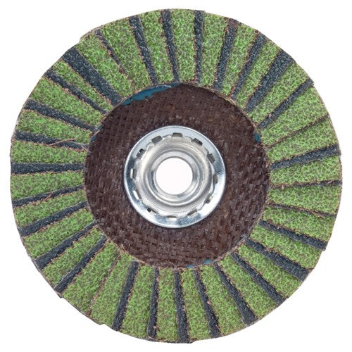 ‎6″ × 1/4″ × 5/8″-11 Neon R766 Flap Disc Type 27 Flat 40 Grit - Makers Industrial Supply