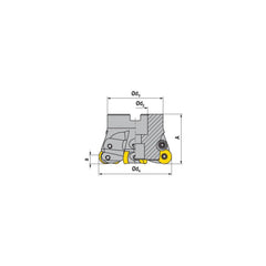 Indexable Copy Face Mills; Maximum Depth Of Cut: 5.10 mm; Compatible Insert Size Code: RD.X 1604..; Arbor Hole Diameter (mm): 32.00; Maximum Ramping Angle: 3.3  ™; Overall Height (mm): 53.00 mm; Series: R1007A-16; Number of Cutter Inserts: 7; Cutter Style