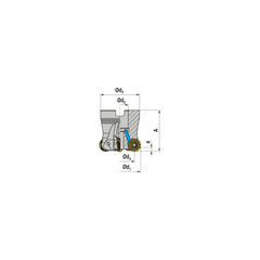 Indexable Copy Face Mills; Maximum Depth Of Cut: 3.00 mm; Compatible Insert Size Code: RNHU 1004..; Arbor Hole Diameter (mm): 16.00; Maximum Ramping Angle: 0  ™; Overall Height (mm): 40.00 mm; Series: A252-12; Number of Cutter Inserts: 4; Cutter Style: A2