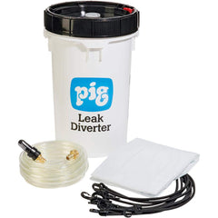 Leak Diverters; Diverter Type: Roof Leak Diverter; Shape: Square; Length (Feet): 5.00; Width (Feet): 5; Material: Polyester; PVC; Includes: 1 - Hose Connector Replacement Set (TLS645); 1 - 5' L x 5' W Leak Diverter Tarp; 1 - 25' L Clear Drainage Hose (TLS