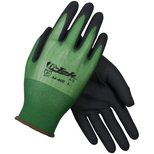 ‎34-400/XL Seamless Knits General Duty - G-Tek GP - 18G Green Nylon Shell - Black MicroSurface Nitrile Grip - Exact Industrial Supply