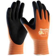 ‎34-8014/S MaxiFlex Seamless Knits - MaxiFlex Ultimate - 15G HV Orange Nylon Shell - Black MicroFoam Coating - Exact Industrial Supply