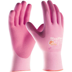 ‎34-8264/S MaxiFlex Seamless Knits - MaxiFlex Active - 15G Pink Nylon/ Lycra Shell - Pink Foam Nitrile - Exact Industrial Supply