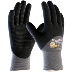 ‎34-845/XXL MaxiFlex Seamless Knits - MaxiFlex Endurance - 15G Gry Nylon - Black 3/4 MicroFoam Nitrile Dot Coat - Exact Industrial Supply