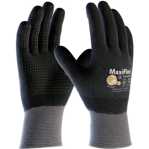 ‎34-846/L MaxiFlex Seamless Knits - MaxiFlex Endurance - 15G Nylon - Full Nitrile MicroFoam w/ Micro Dot Palm - Exact Industrial Supply