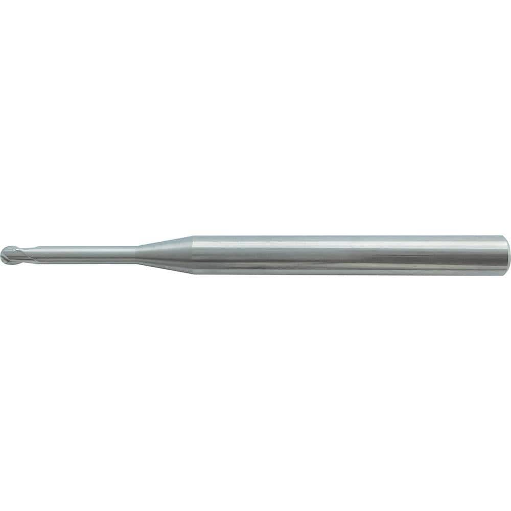 Ball End Mill: 2 Flute, Solid Carbide 90 mm OAL, Uncoated, Series CPRB