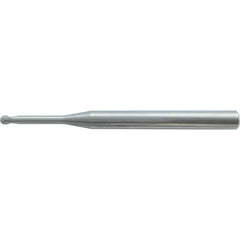 Ball End Mill: 2 Flute, Solid Carbide 50 mm OAL, Uncoated, Series CPRB