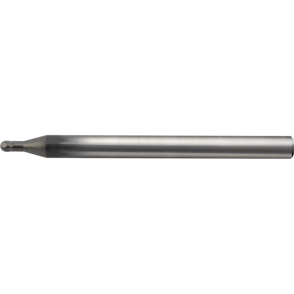 Ball End Mill: 2 Flute, Solid Carbide 60 mm OAL, UDC Coated, Series UDCLBHF