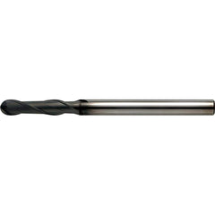 Ball End Mill: 2 Flute, Solid Carbide 70 mm OAL, Diamond Coated, Series DCB