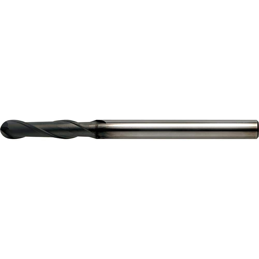 Ball End Mill: 2 Flute, Solid Carbide 60 mm OAL, Diamond Coated, Series DCB