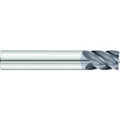 1/2 x 1/2 x 1-1/4 x 3 OAL .060 C/R 5 Flute Carbide End Mill - Round Shank-AlCrN Coated - Makers Industrial Supply