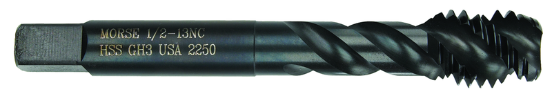 1-3/4-5 Dia. - GH7 - 6 FL - Premium HSS - Black Oxide-Semi Bottoming Oversize +.0035 Shear Tap - Makers Industrial Supply