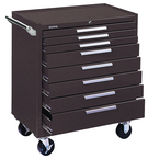 8-Drawer Roller Cabinet w/ball bearing Dwr slides - 40'' x 20'' x 34'' Brown - Makers Industrial Supply