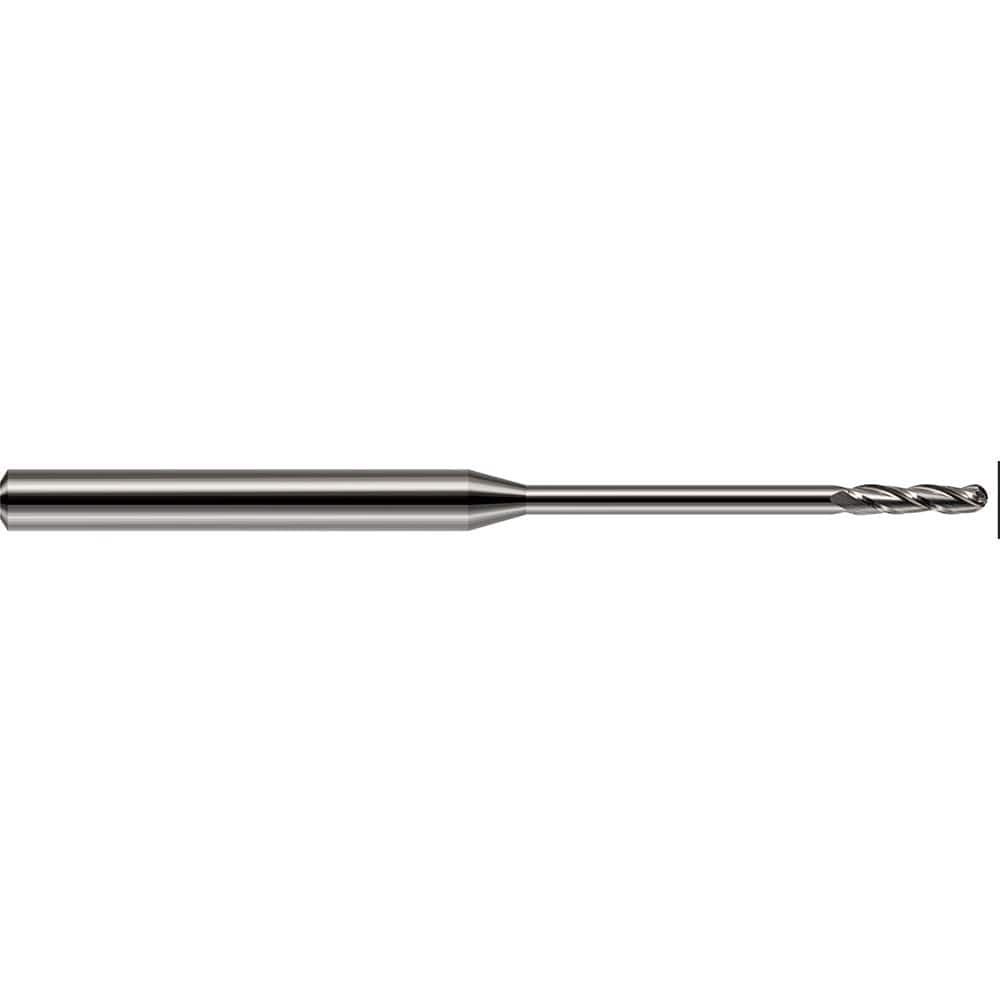 Harvey Tool - 0.085" Diam, 3/4" LOC, 3 Flute Solid Carbide Ball End Mill - Exact Industrial Supply