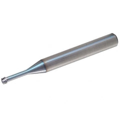 Vargus - 1/4-20 Thread, 0.2362" Shank Diam, TiCN Coating, Solid Carbide Straight Flute Thread Mill - 3 Flutes, 2.244" OAL, 1/4" Min Noml Diameter - Makers Industrial Supply